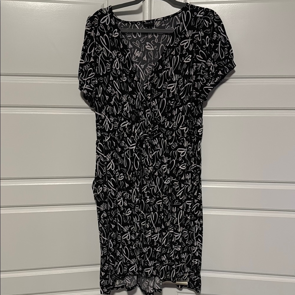 Torrid Black and White hearts Dress
